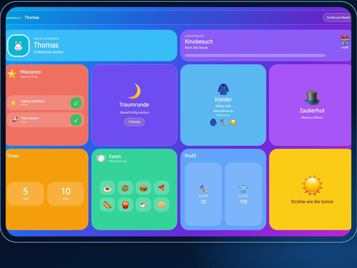 Yunilo Kinder Aufgaben App mit Kinderwelt, Aufgaben, Punkten und Belohnungen