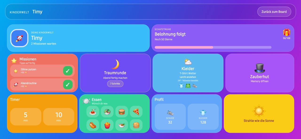Yunilo Kinder Aufgaben App mit Kinderwelt, Aufgaben, Punkten und Belohnungen